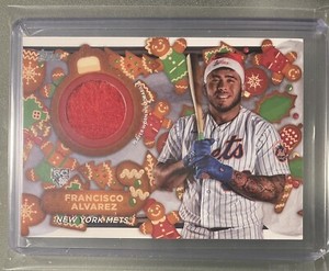 2023 Topps Holiday Francisco Alvarez RC Silver Metallic Patch SSP (#3/10) - Mets