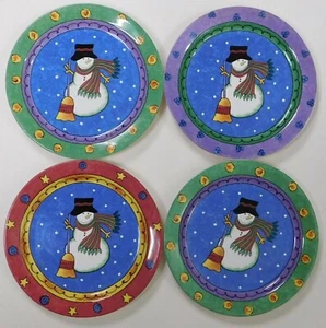 4 Sango The Sweet Shoppe Salad Plates Christmas 3041-06 Snowman by Sue Zipkin - Picture 1 of 12