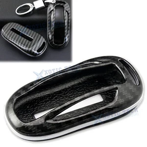 Carbon Fiber Style Car Key Fob Cover Case Hard Shell For Tesla Model X 2016-up - Picture 1 of 7