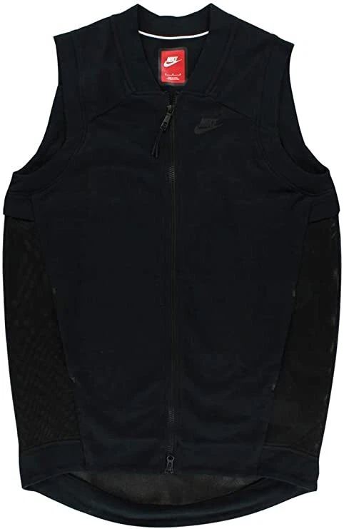 Nike Black Tech Fleece Zip up Cocoon Sweatshirt Vest Womens Small
