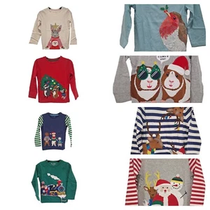 Ex Boden Christmas Tops Boys Girls Long Sleeve 2-12 Years NEW - Picture 1 of 36
