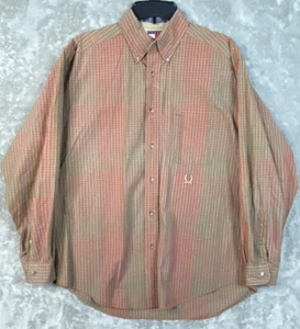 Tommy Hilfiger Men's Button-Down Long Sleeve Shirt Size Medium Brown Red - Picture 1 of 8