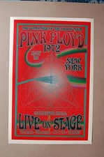 Pink Floyd Concert Tour Poster 1972 New York