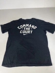 THE NIKE TEE BRAND YOUTH XL Command the Court BLACK TEE SHIRT PRE OWNED - Picture 1 of 6