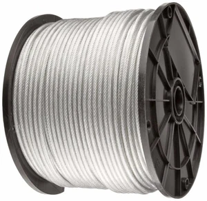 Clear Vinyl Coated Wire Rope Cable, 3/64" - 1/16", 7x7, 500 ft reel - Picture 1 of 1