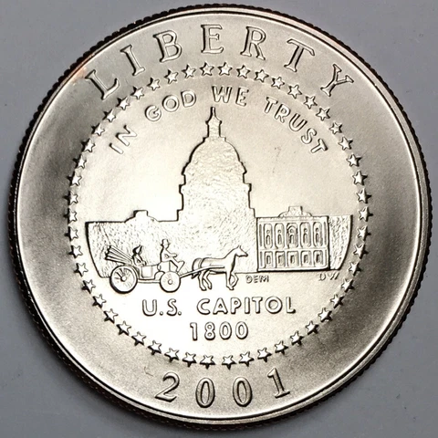 2001-P Capitol Visitor Center Commemorative Half Dollar - (UNC) KM#323 - HDC01P Cover