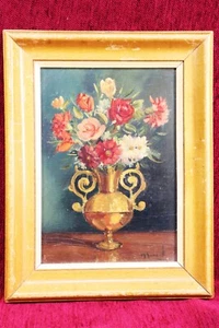 Óleo Jarrón con flores. Melchor Aracil. Oil painting Vase with flowers. - Imagen 1 de 6