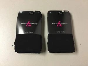 2) Mallas opacas básicas Ashley Stewart nuevas con etiquetas EE 250-300 lb negras #188U - Imagen 1 de 2
