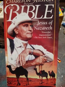 New Sealed Charlton Heston Presents The Bible "Jesus of Nazareth" VHS - Picture 1 of 3