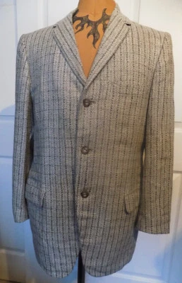 Vintage 40s 50s Gray Tweed Three Button Jacket Blazer Benhil Shops C42 - Image 1 of 4