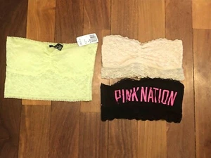 Aerie Bandeau Lot M Medium Women Victoria's Secret PINK Nation Lace - Picture 1 of 2