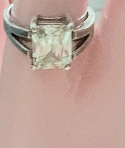 VINTAGE STERLINGSILBER 2 KARAT SOLITÄR RING GRÖSSE 9 CNA 925 SIGNIERT - Bild 1 von 8
