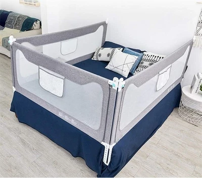 Rieles de cama de 3 lados para niños pequeños extra largos dobles completos queen tamaño king bebé información... Foto 1 de 4