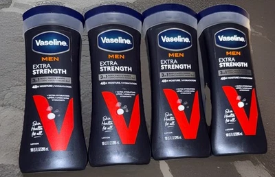 4X Vaseline Men Extra Strength Moisture Body & Face Lotion Non-Greasy 10 Fl Oz - Image 1 of 4