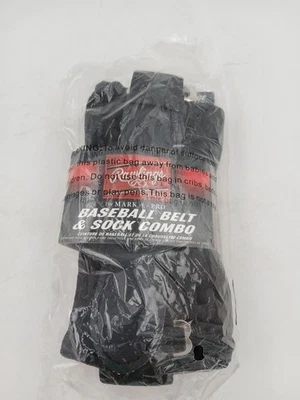 Rawlings Baseball/Softball Belt and Socks Combo Set Large Black Elastic Belt - Image 1 of 4