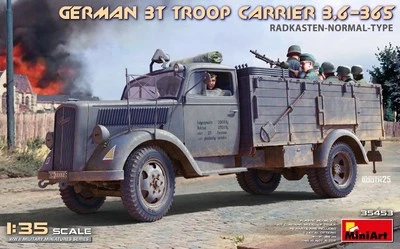 KIT MODELLINO CAMION MINIART GERMAN 3T TROOP CARRIER 3,6-36S SCALA 1/35 - Immagine 1 di 4