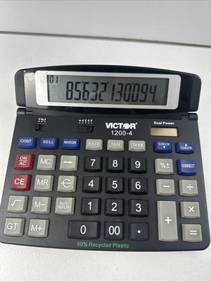 Victor Technologies 12004 1200-4 Business Desktop Calculator, 12-Digit LCD.  - Image 1 of 4