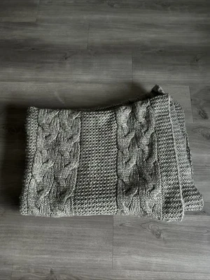 Restoration Hardware Alpaca Wool Blend Throw Blanket Gray 45x67 Cozy Soft - Image 1 of 4
