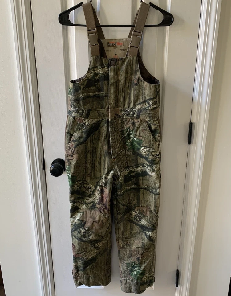 Red Head Silent Hide Bibs Youth Camo Hunting Overalls Zip Sides Pockets Size Lg - Image 1 of 4