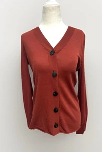AYR Bluse Top Damen XS Cardigan Rippstrick Rost Knopfleiste Minimalistisch Herbst - Bild 1 von 14
