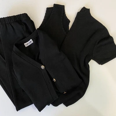 San Remo от Laura вязаные черный 4шт вязаный комплект женщин S/M брюки топы свитер - Изображение 1 из 4