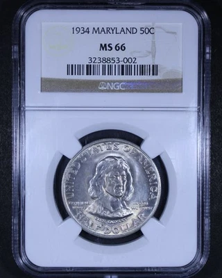 1934 Maryland Commemorative Half Dollar - 50c NGC MS66 - Cool Coin! - Image 1 of 4