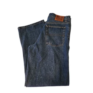 Y2K Polo Jeans Co Boys 20 Blue Denim Jeans Straight Leg Ralph Lauren 30x29.5 Vtg - Picture 1 of 14
