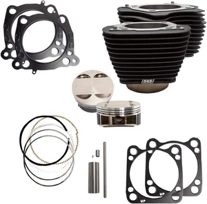 S&S Cycle Cylinder Kit 124 Inch Big Bore Without Highlighted Fins Black - Picture 1 of 1