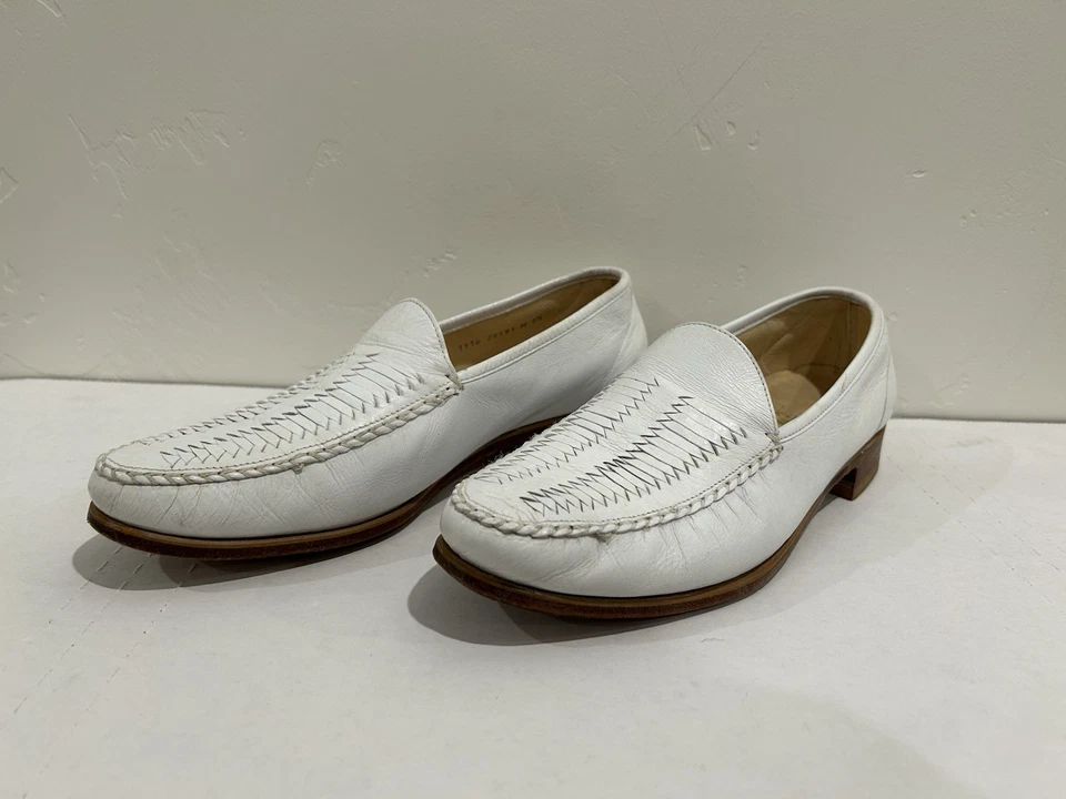 Mocasines blancos Bostonian vintage años 80’s Miami Vice Style 9 1/2 M Foto 1 de 4