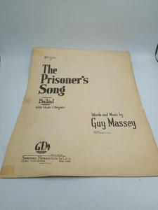 The Prisoner's Song w/ Violin Obligato Guy Massey Sheet Music 1930 Vrg - Picture 1 of 7