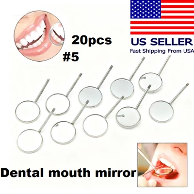 20 peças cabeças de espelho bucal dental premium tamanho #5 espelhos instrumentos odontológicos EUA - Imagem 1 de 4