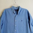Ralph Lauren Shirt Adult Men's 17 XL Long Sleeve Button Up Cotton Blue
