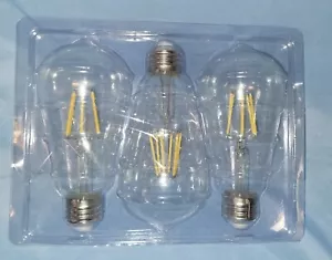 Ascher Edison Decorative Daylight White Bulbs Pack Of 3 New In Package - Picture 1 of 4