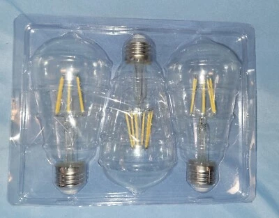 Ascher Edison Decorative Daylight White Bulbs Pack Of 3 New In Package  - Image 1 of 4