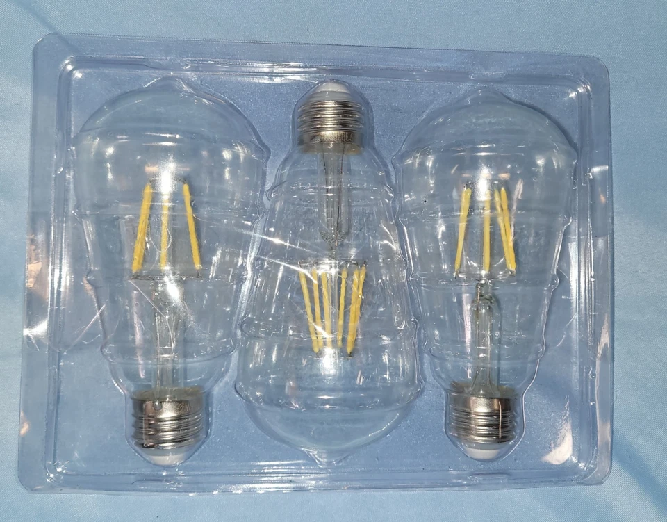 Ascher Edison Decorative Daylight White Bulbs Pack Of 3 New In Package  - Image 1 of 4