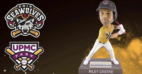 Riley Greene Erie Seawolves Detriot Tigers Bobblehead. 8/20 SGA Giveaway 1/1,000 Cover