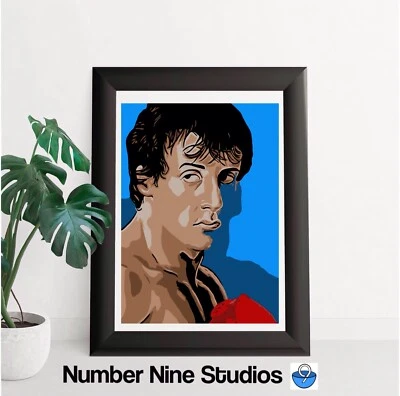 Impresión de ilustración Rocky Balboa A3 firmada por el artista. Limitado a 500. Foto 1 de 4