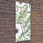 Wandbild Kunst-Druck auf Hart-Glas hochkant 50x125 Tropische Bltter