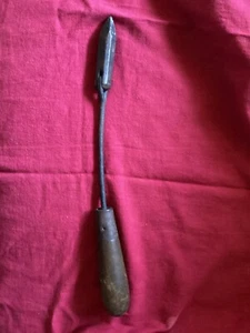 Antique Primitive Solid Copper Head Soldering Iron, Wood Handle 14” Vtg NICE! - Picture 1 of 9