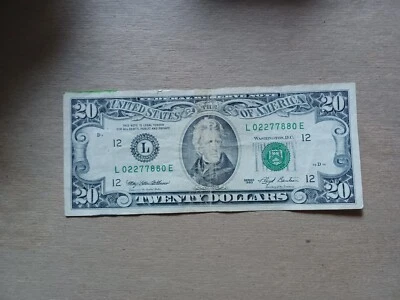 1993 (L) $20 San Francisco Old note with Fancy Serial Number L02277880E - Image 1 of 4