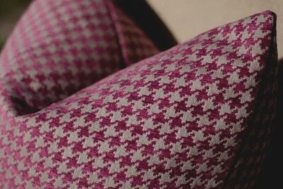 Sunbrella Outdoor Pillow with zipper, HOUNDSTOOTH MULBERRY - Image 1 of 2