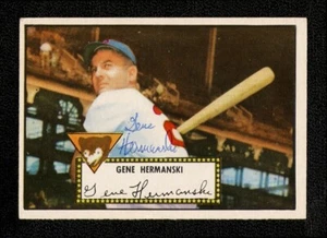 1952 TOPPS 16 GENE HERMANSKI AUTOGRAFIADO SEDE FIRMADO COLECCIÓN DE UN SOLO DUEÑO TRASERO ROJO - Imagen 1 de 2