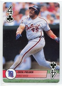 1995 Bicycle Baseball Aces Playing Card - Cecil Fielder - Detroit Tigers
