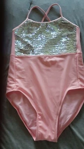 NWOT NUEVO Más que magia PINK FLIP SEQUIN traje de baño de una pieza Girl XL (14-16) - Imagen 1 de 2