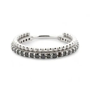 13mm Natural BLACK Diamond Clicker in Solid 14K White Gold- Ready To Ship - Picture 1 of 8