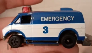 TYCO EMERGENCY VAN White/Blue slot car Model Motoring AFX Aurora HO   - Picture 1 of 5