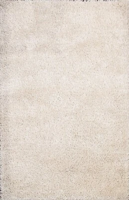 Thick-Plush Solid Contemporary Shaggy Oriental Area Rug Hand-tufted 5'x7' Carpet - Image 1 of 4