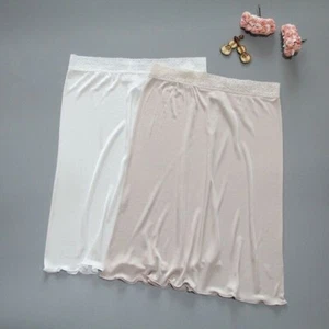 Lady 100% Pure Silk Half Slip Underskirt Skirt Petticoat Sexy Safety Soft - Picture 1 of 12