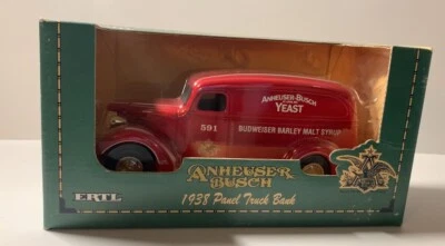 Erttl Anheuser-Busch1938 Chevy Panel Truck Coin Bank 1/25th Scale (NIB) - Image 1 of 4