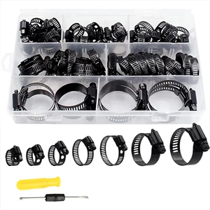 60Pcs Hose clamp stainless steel Adjustable 6-38mm range worm gear hose clamp... - Picture 1 of 12